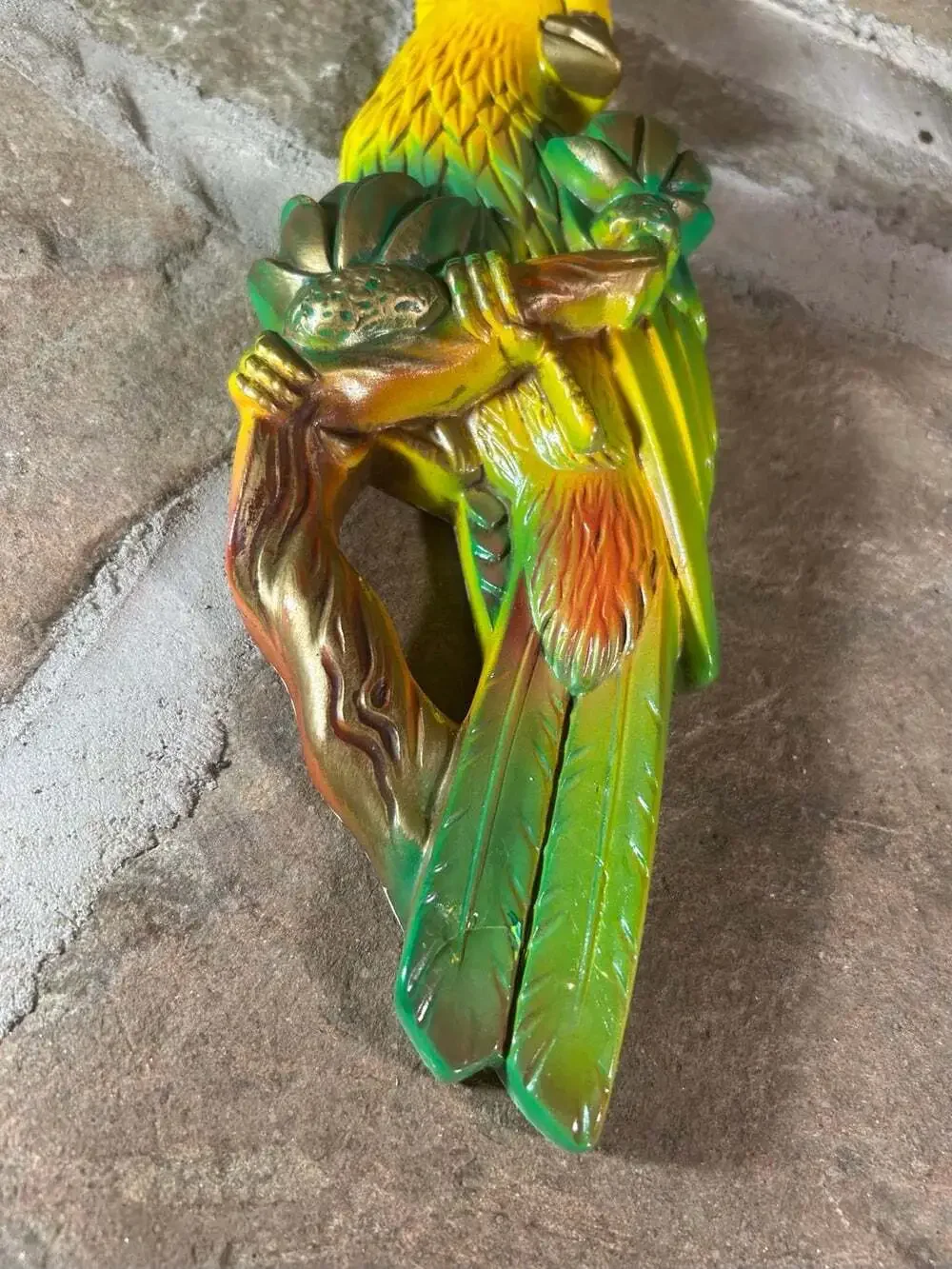 1968 Miller’s Studio Tropical Parrot Bird Chalk Ware wall decor ( READ)